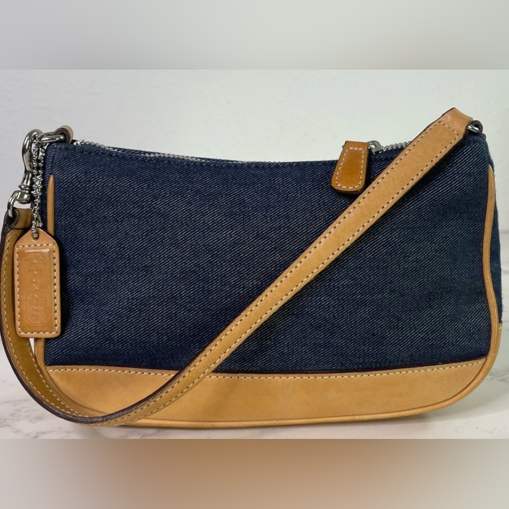Vintage Coach Denim Mini Pochette Bag